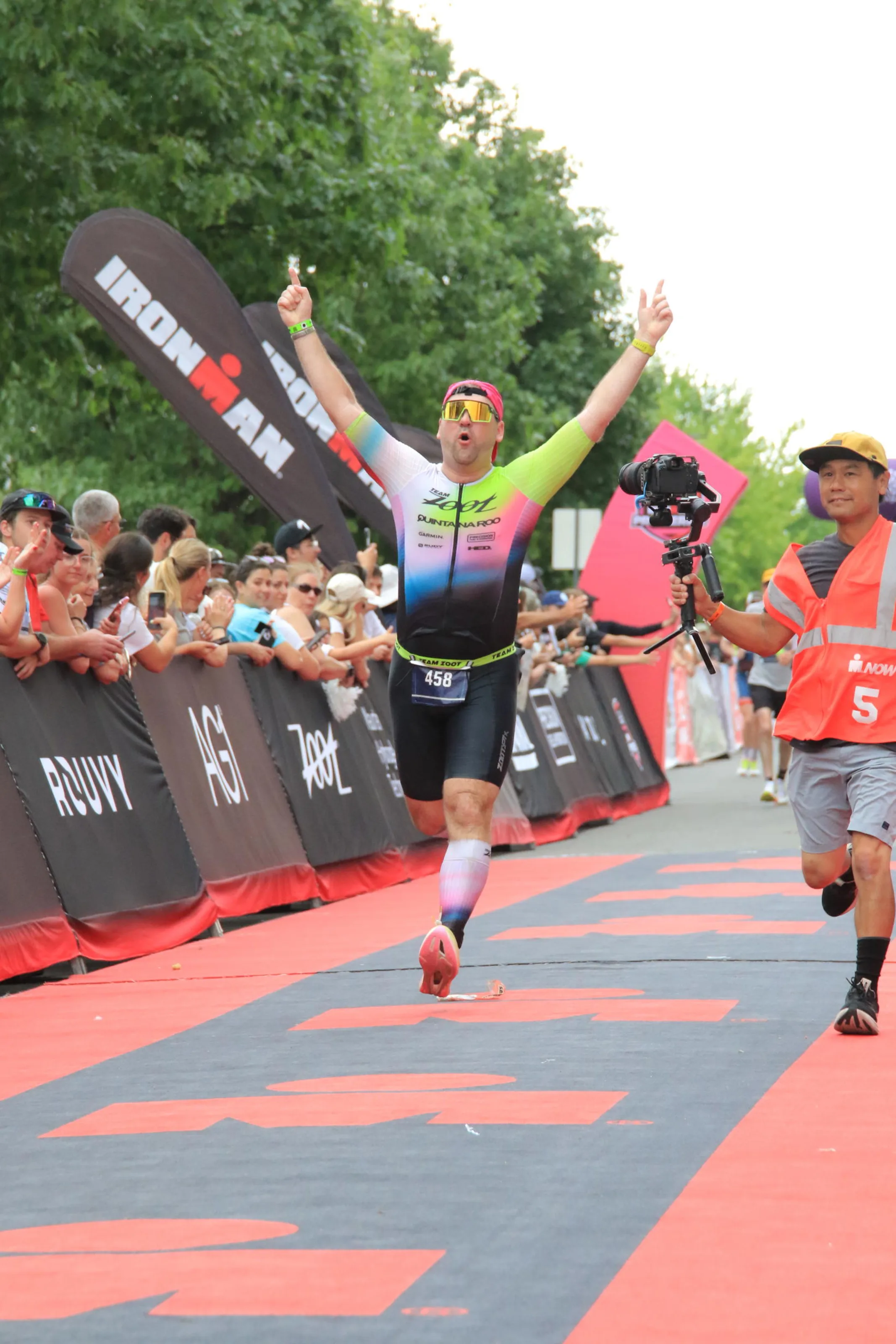 On the red carpet at the finish line