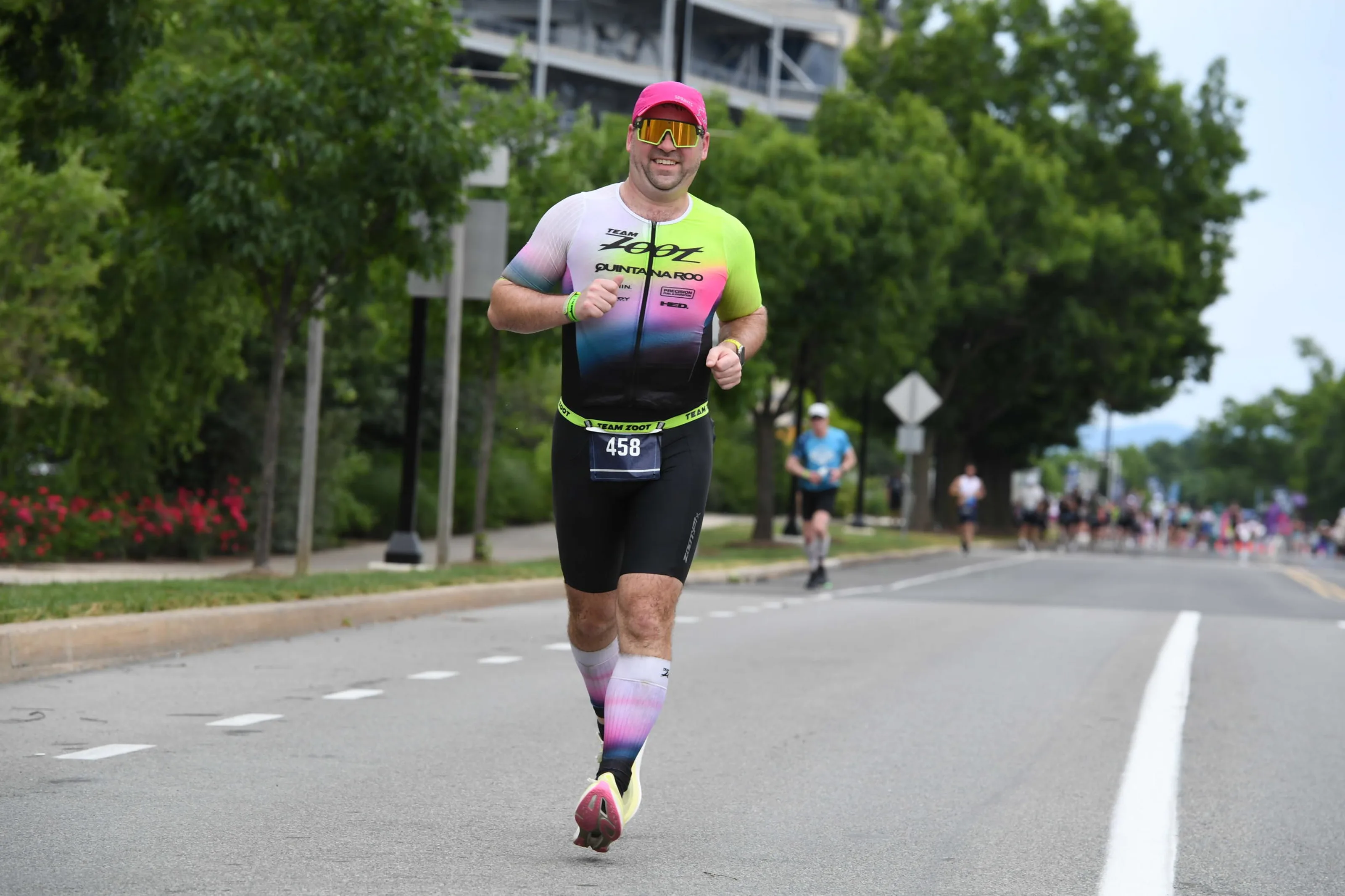 Just about before Mile 1 on the run